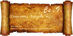 Cserveni István névjegykártya