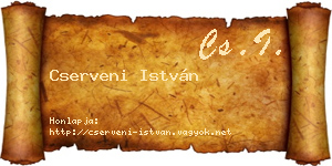 Cserveni István névjegykártya